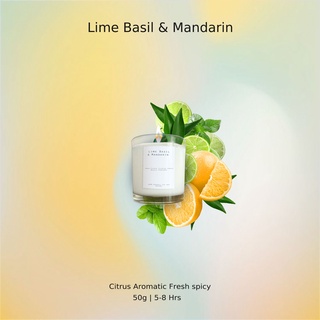 เทียนหอม กลิ่น Jo.L Lime Basil &amp; Mandarin 50g / Soy wax candle10.14 oz single wick candle (5-8 hrs)