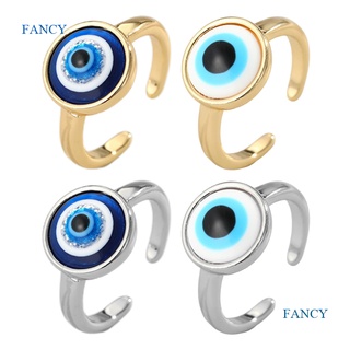 Fancy ใหม่ แหวนหมั้น รูปดวงตาปีศาจ ตุรกี สีฟ้า ปรับได้ เครื่องประดับ สําหรับผู้หญิง งานหมั้น งานแต่งงาน ของขวัญ