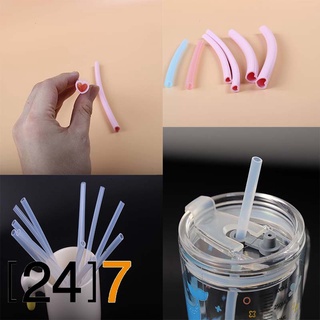 [24]7 หลอดดูดน้ำ แบบซิลิโคน มีหลายแบบ Silicone Straw Transparent