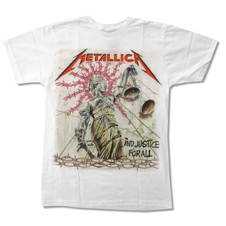 เสื้อยืด พิมพ์ลาย Metallica Justice สีขาว สําหรับผู้ชาย 589601