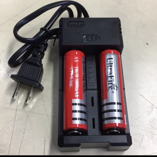 ชุดชาร์จ2ช่อง พร้อมถ่านชาร์จ18650/3.7V5800mAh2ก้อน