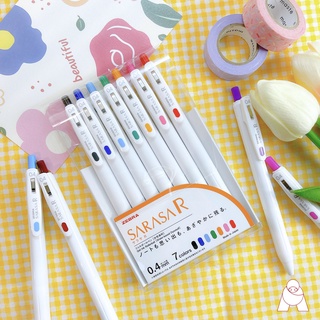 SARASA R ปากกาเจลสี ขนาด 0.4 มม. ของแท้จากญี่ปุ่น แบบเซ็ต 7 สี