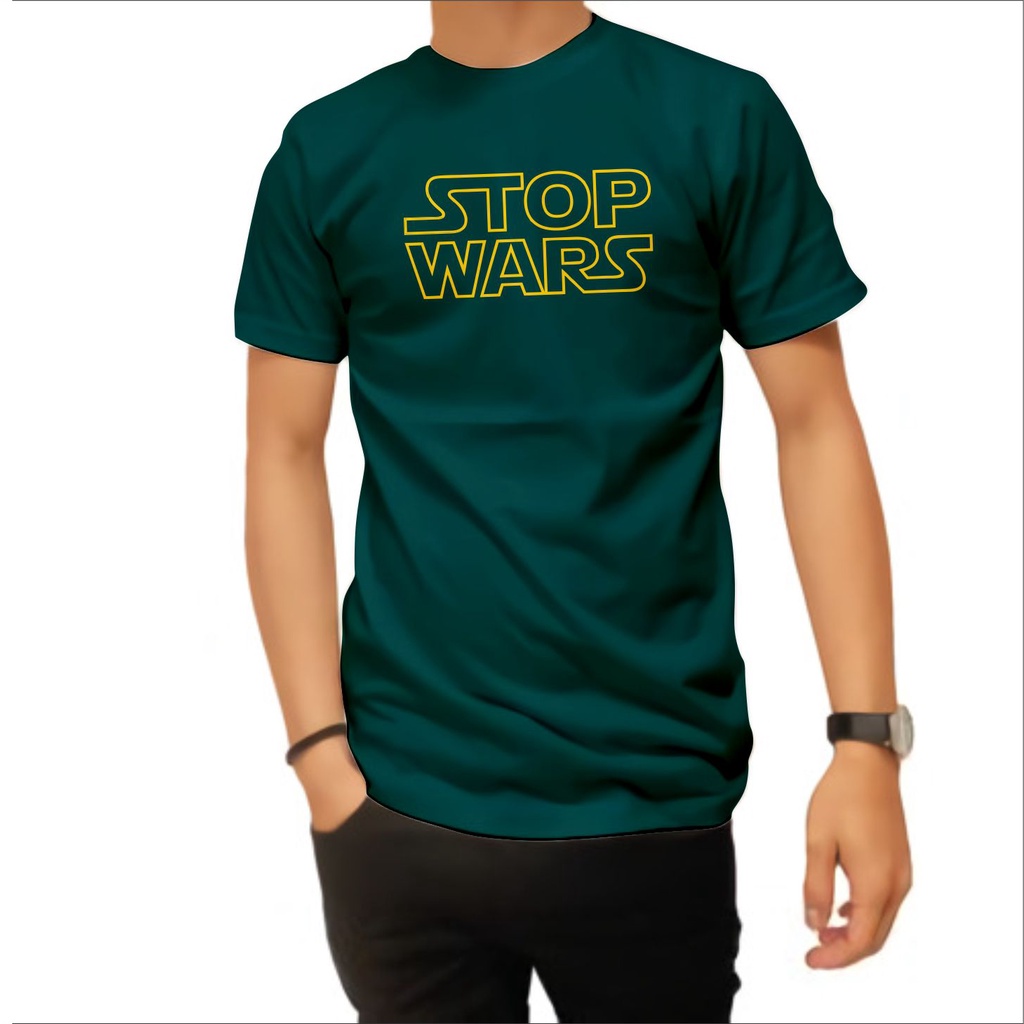 เสื้อยืด-ผ้าฝ้าย-พรีเมี่ยม-พิมพ์ลาย-stop-wars-สําหรับผู้ชาย