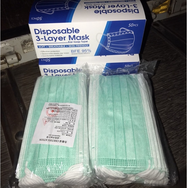 หน้ากากอนามัย-3-ชั้น-50ชิ้น-กล่อง-disposable-ผ้าปิดจมูก-ผ้าปิดปาก-หน้ากากอนามัยกันฝุ่น