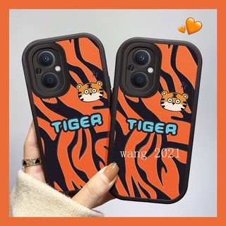 New Design Casing เคส OPPO Reno7 Z Reno7 Pro 5G A76 Cute Tiger Cartoon Phone Case Lens Protection Shockproof Soft Back Cover 2022 เคสโทรศัพท