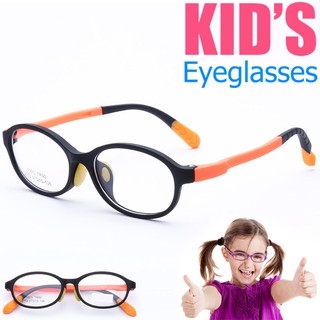 KOREA แว่นตาแฟชั่นเด็ก แว่นตาเด็ก รุ่น 2102 C-6 สีส้ม ขาข้อต่อ วัสดุ TR-90 (สำหรับตัดเลนส์) เบาสวมไส่สบาย