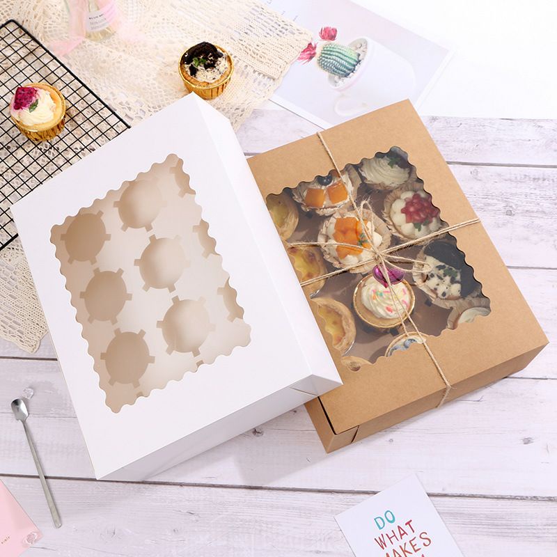 Good box pack (10ใบ/แพ็ค) กล่องคัพเค้ก 6-12 ชิ้น พร้อมหลุม | Shopee ...