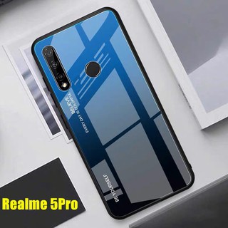 [ส่งจากไทย] Case Realme5Pro เคสกระจกสองสี เคสกันกระแทก ขอบนิ่ม เคสกระจกไล่สี สินค้าใหม่ พร้อมส่ง