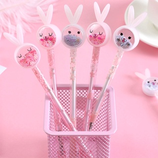 ปากกาเจล Kawaii Pink Rabbit เต็มเข็ม เขียนลื่น ปากกาเปลี่ยนได้ ของขวัญเด็กผู้หญิง อุปกรณ์สํานักงาน โรงเรียน ปากกาเจล