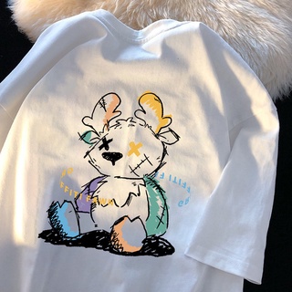 ผลิตภัณฑ์ใหม่👕เสื้อยืดแขนสั้น ผ้าฝ้าย ทรงหลวม ขนาดใหญ่ สีขาว แบบเรียบง่าย แฟชั่นฤดูร้อน สําหรับผู้ชาย