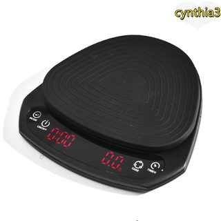 【Cynt】เครื่องชั่งกาแฟอิเล็กทรอนิกส์ 15.4*14 ซม. สีดํา พร้อมตัวแปลง 0.1 กรัม