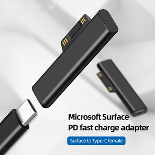 Accezz อะแดปเตอร์แปลงแม่เหล็ก 3A USB C PD ชาร์จเร็ว สําหรับแล็ปท็อป Microsoft Surface Pro 3 4 5 6 Book 1 2 GO