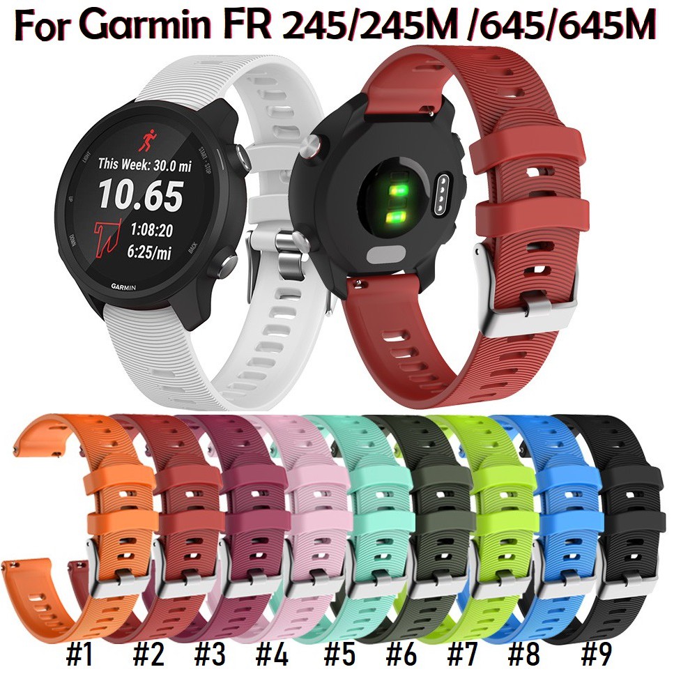 ภาพหน้าปกสินค้าสายนาฬิกาข้อมือ สำหรับ Garmin Forerunner 245 / 245M / 645 Music / FR245 / FR245M / Samsung Galaxy Active 2 / Active / Garmin forerunner 645 / 645Music / Garmin Vivoactive 3 / Vivoactive3 music / Garmin venu / Garmin venu sq / Garmin Venu 2 plus Strap