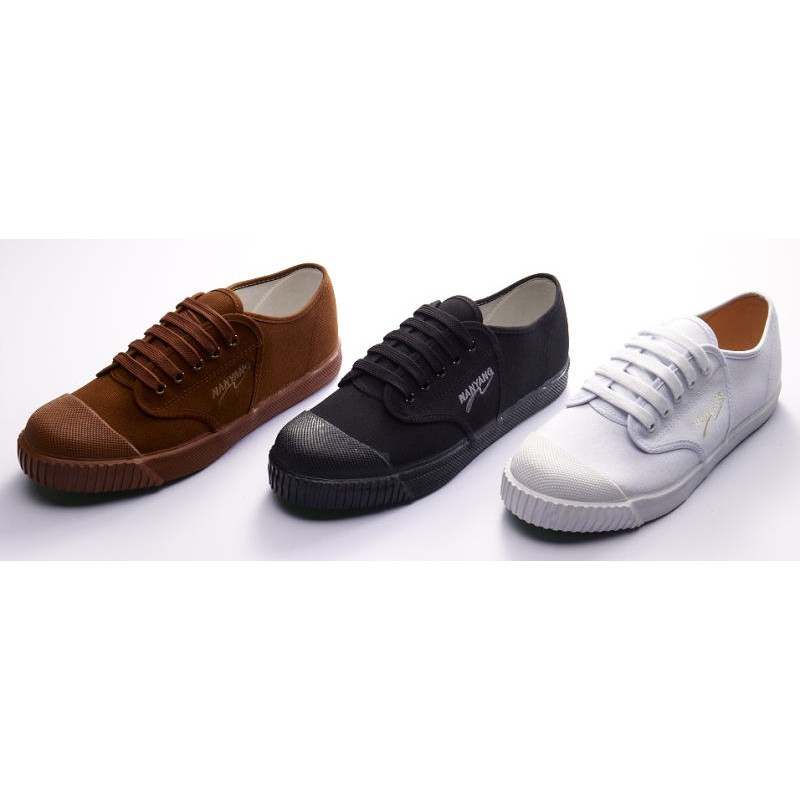 nanyang-205-s-รองเท้าผ้าใบนักเรียนนันยาง-สีน้ำตาล-brown-สีดำ-black-สีขาว-white-พื้นนุ่ม-ยืดหยุ่นดี-มีรูระบายอากาศ