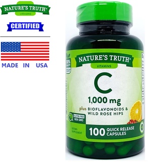 Nature’s Truth C 1000 mg x 100 เม็ด + BioF & RH เนเจอร์ ทรูทร์ วิตามินซี C-1000 C1000 ไบโอฟาวเวอร์นอยด์ & โรสฮิป / กิ...