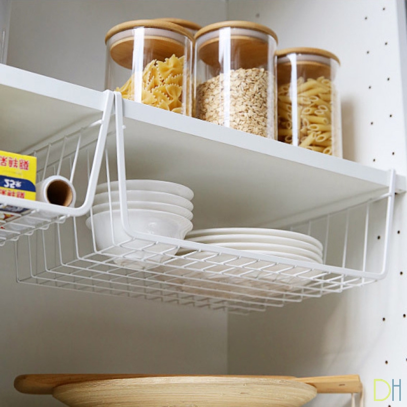 Hanging Basket Under Kitchen Cabinet Partition Wardrobe Storage Rack