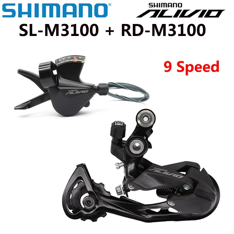 Shimano Alivio M3100 9 S ขวา Shifter Lever ด้านหลัง Derailleur SGS 9 ...