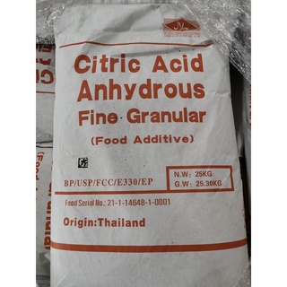 กรดซิตริก กรดมะนาว กรดเปรี้ยว Citric Acid Anhydrous ขนาด 25 กิโลกรัม/​กรุณากดสั่ง​ 1​ ถุงต่อออร์​เดอร์​นะคะ