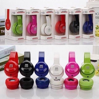 cherry Headphone Stereo หูฟัง EXTRA BASS รุ่น J-03 หูฟังเเบบครอบหูพร้อมไมโครโฟน