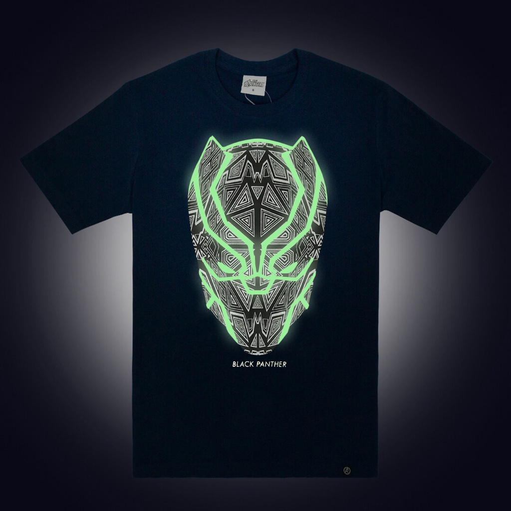 avengers-graphic-black-panther-t-shirt-เสื้ออเวนเจอร์-แบล็ค-แพนเธอร์-เทคนิคเรืองแสง-สินค้าลิขสิทธ์แท้