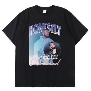 เสื้อยืดโอเวอร์ไซส์เสื้อยืด พิมพ์ลายกราฟิก Rapper Drake Clic Music Album Honestly Nevermind สําหรับผู้ชาย#39; s ผู้หญิง