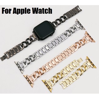 สินค้า สาย applewatch สายนาฬิกาข้อมือ แบบโซ่ เหล็กกล้าไร้สนิม สำหรับ Applewatch Series 7 6 5 4 Apple Watch SE Stainless Steel สายนาฬิกาข้อมือ for apple watch iWatch Series7 Series6, Series5,Series4 ,Series3, Watch band iwatch ขนาด 41mm 45mm 38, 40, 42, 44mm
