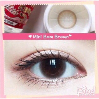 mini Bom Brown (1)(2) มินิ สีน้ำตาล น้ำตาล โทนสุภาพ Kitty Kawaii เลนส์พรีเมี่ยม ค่าอมน้ำสูง Bigeyes คอนแทคเลนส์ ค่าสายตา
