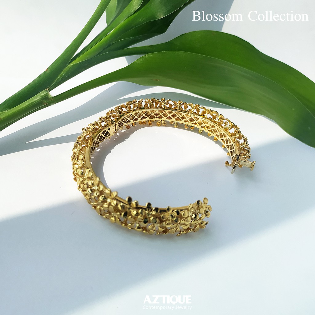 aztique-กำไลข้อมือ-ดอกไม้-แฮนด์เมด-flower-bangle-bracelet-gift-for-women-jewelry-gifts-handmade-bangle-bs