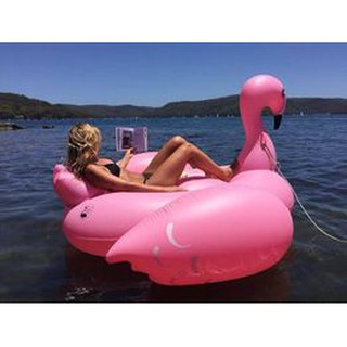 Morestech แพยางเป่าลม นกฟลามิงโก้สีชมพู Giant Flamingo Inflatable