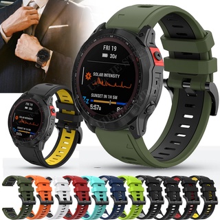 สินค้า สําหรับ Garmin Fenix 7 6 5 6Pro / 5 Plus สายนาฬิกาข้อมือซิลิโคน ปลดเร็ว สายกีฬาทูโทน