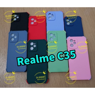 C35 ✨พร้​อมส่งใน🇹🇭✨เคสTPUนิ่มสีพื้นปุ่มสี For Realme C35 / RealmeC35 / Realme Narzo 50A Prime / Realme 9i / Realme9i