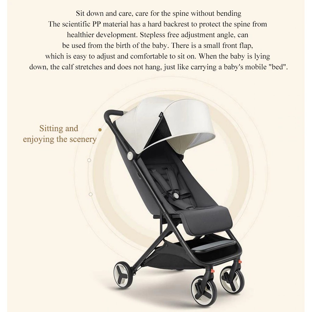 ภาพสินค้ารถเข็นเด็ก พับขึ้นเครื่องบินได้ Xiaomi MiTU ปรับนอน นั่ง 2in1 Folding Stroller Multifunctional Trolley Case for Babies จากร้าน prikberry10 บน Shopee ภาพที่ 5