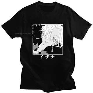 เสื้อยืดแขนสั้นลําลอง ผ้าฝ้าย 100% พิมพ์ลายการ์ตูนญี่ปุ่น Tokyo Revengers Kurokawa Izana ทรงหลวม โอเวอร์ไซซ์ แฟชั่นฤดูร้