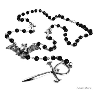 Boom Dainty Vampire Ankh Rosary Choker Halloween Bat Gothic Presents Pendant Necklace