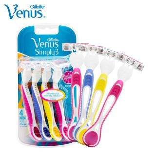 ภาพหน้าปกสินค้าGillette Simply Venus 3 Blades 4 Disposable Razors ยิลเลตต์​ ใบมีดโกนพร้อมด้าม ที่เกี่ยวข้อง