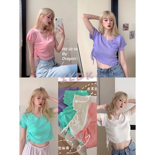 ภาพหน้าปกสินค้า1LDK 🌈 พร้อมส่ง🌈 เสื้อยืดแขน สั้นแต่งหยัก รูดข้าง ฟรุ้งฟริ้งมาก(3123) ที่เกี่ยวข้อง