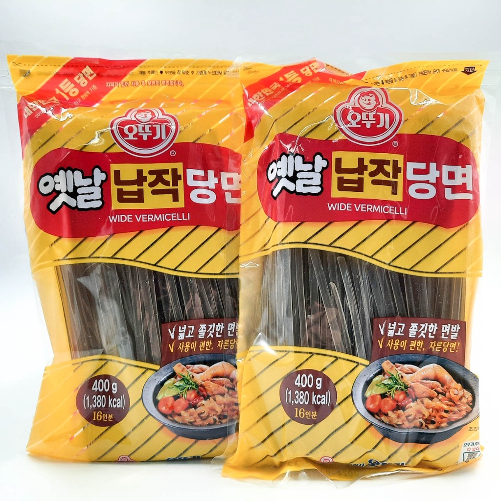 ภาพสินค้าพร้อมส่งทุกวัน   วุ้นเส้นเกาหลี แบบแบน ตราโอโตกิ Ottogi Korean Wide Vermicelli glass noodle/ Dangmyun ขนาด 100/ 400g จากร้าน korean_imported_store บน Shopee ภาพที่ 1