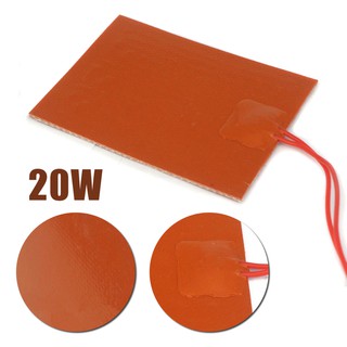 สินค้า 80x100mm 12V DC 20W Flexible Waterproof Silicon Heater Pad For 3D Printer Red