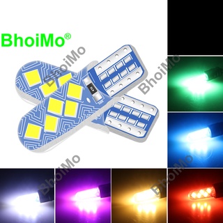 Bhoimo หลอดไฟ Led  อัตโนมัติ  สําหรับติดป้ายทะเบียนรถยนต์  รถมอเตอร์ไซค์  10Smd T10 W5W 2835 กันน้ํา  สีแดง สีเหลือง สีฟ้า 168