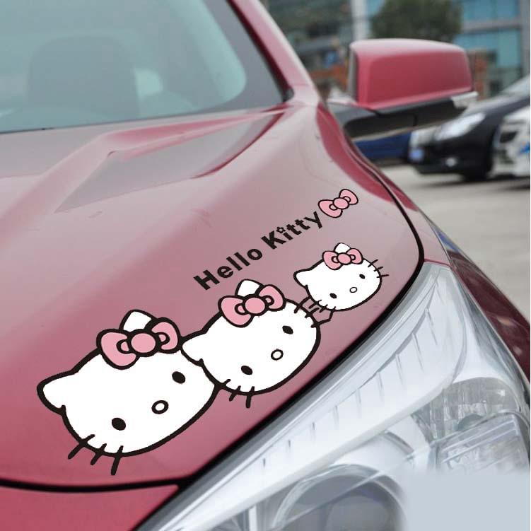 สติกเกอร์ ลายการ์ตูน Hello Kitty สำหรับติดตกแต่งรถยนต์