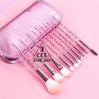 3CEE พร้อมส่ง 10ชิ้น แปรงแต่งหน้าชุด ปัดอายชาโดว์ ปัดแป้งขนาดใหญ่ （A23สีชมพู）