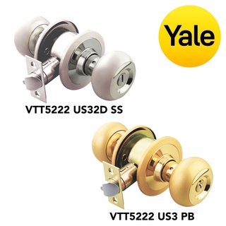 ลูกบิดหัวทูโทน ลูกบิดประตูห้องน้ำ Yale KN-VTT5222 US3-PB, US32D-SS