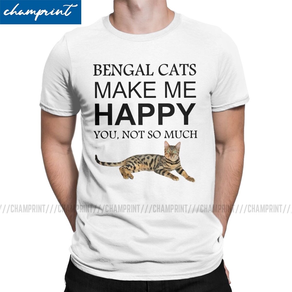 ผ้าฝ้าย-100-เสื้อยืดคอกลม-แขนสั้น-ผ้าฝ้าย-พิมพ์ลาย-bengal-cats-make-me-happy-น่ารัก-สําหรับผู้ชายs-3xl