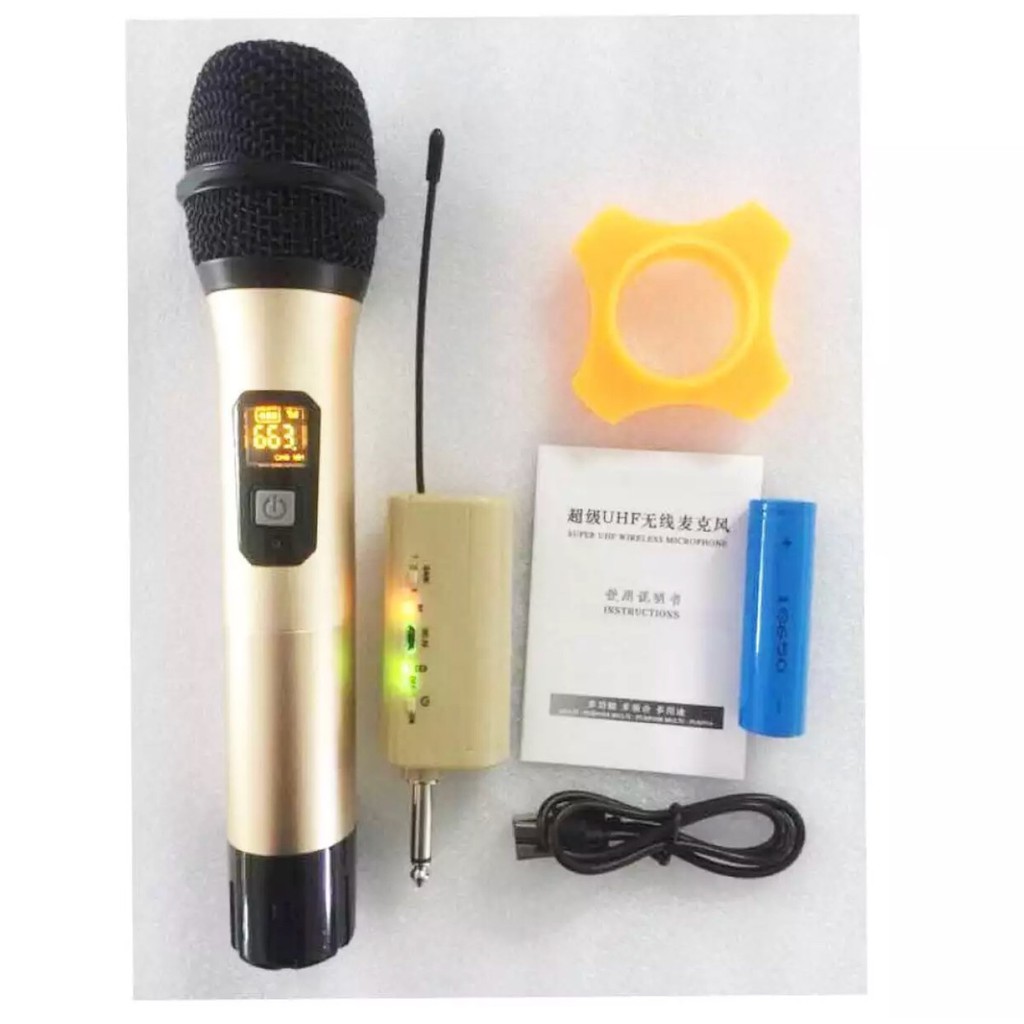 ไมโครโฟนไร้สาย-ไมค์ลอยเดี่ยว-uhf-single-wireless-microphone-รุ่น-mic-666-ฟรี-กระเป๋าจัดเก็บไมค์