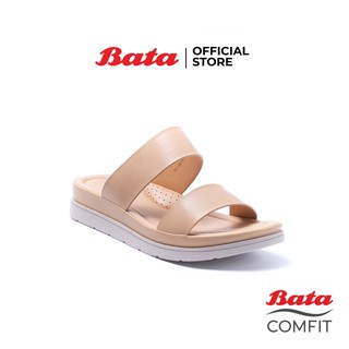 Bata Comfit บาจา คอมฟิต รองเท้าเพื่อสุขภาพ รองเท้าแตะ ใส่ลำลอง สูง 2.5 นิ้ว สำหรับผู้หญิง รุ่น Alisa สีเบจ 6618678