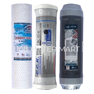 ชุดไส้กรอง 3 ชิ้น พีพี  เรซิ่น Aquatek , คาร์บอนบล็อค CCK