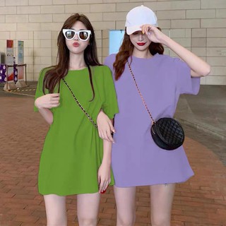 FF.shop-🤩เสื้อยืด oversize สีพื้น ใส่สบายใส่ได้ทุกโอกาส พร้อมส่ง#8588