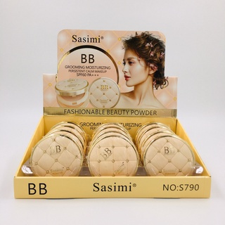 S790 แป้งพัฟ Sasimi แป้ง BB Powder แป้งตลับ 2ชั้น แป้งพัฟ แป้งพัฟกันแดด แป้งพัฟกันน้ำ แป้งพัฟชิมเมอร์ SPF60PA++