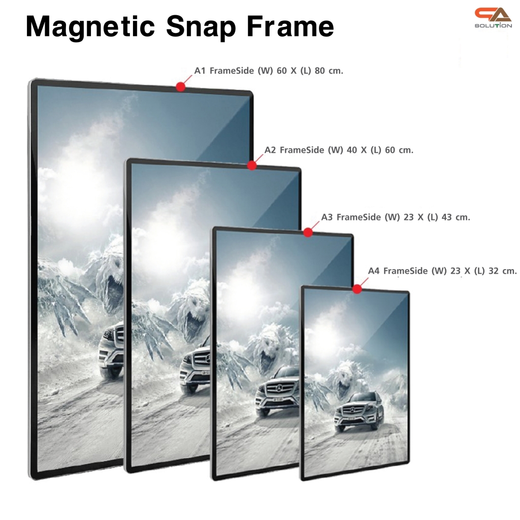 magnetic-snap-frame-กรอบรูป-กรอบภาพอะลูมิเนียม-กรอบใส่โปสเตอร์-เปลี่ยนภาพได้ง่าย-หนาเพียง-1-cm