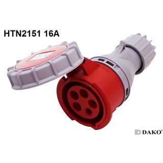 "Dako" Power Plug (เพาเวอร์ปลั๊ก) รุ่น HTN2151 16A 380V-415V 5Pin IP67 ตัวเมีย แบบกลางทาง